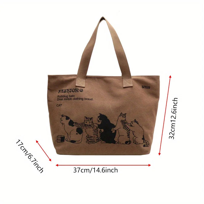 Women's Canvas Tote Bag Fashionable Spacious Durable Shoulder Bag with Zipper Closure and Classic Design Perfect for Work