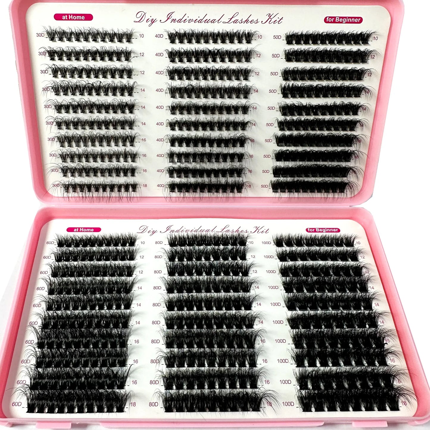 570/640pcs Individul Claster Eyeash Thick & Fluffy Extension 30D/100D Mix Length DIY Cluster Lashes
