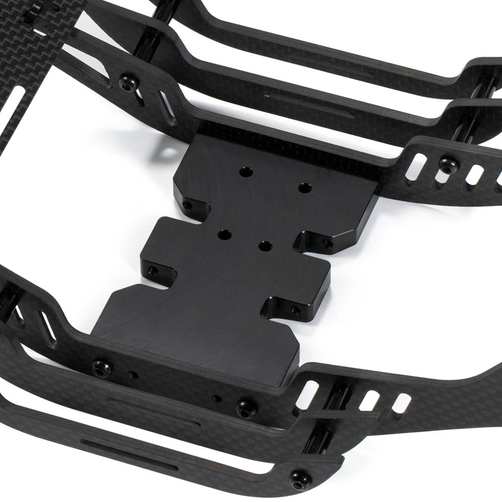 Carbon Fiber LCG Chassis Kit Cheater Rigs Frame with Delrin Skid for 1/10 RC Car Crawler SCX10 II Element Enduro Comp Builds