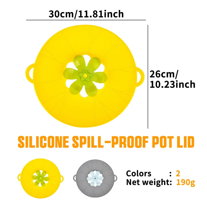 Silicone Boil Over Spill Safeguard Food Grade kitchen Stopper Lid Cover for pot and pan silicone Pot Cover Spill Stopper Lid