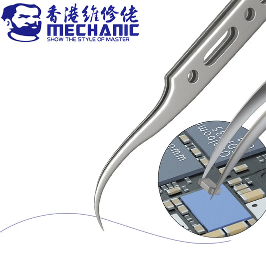 MECHANIC Professional Anti Magnetic Tweezers for Precision Electronic Components Flying Wire Repair Phone Repair Tools