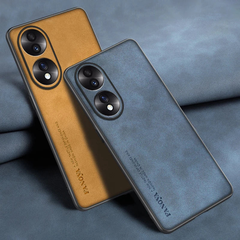 Luxury PU Leather Case For Honor 90 70 50 Back Cover Matte Full Protection TPU Silicone Phone Case For Honor50 Honor70 Honor90