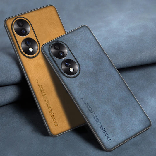 Luxury PU Leather Case For Honor 90 70 50 Back Cover Matte Full Protection TPU Silicone Phone Case For Honor50 Honor70 Honor90