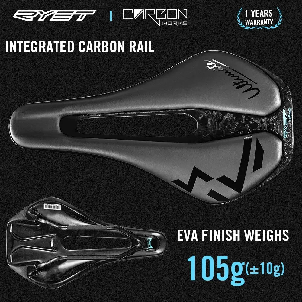 RYET 3D Printed Bicycle Saddle Ultralight Carbon Saddle 135/143mm 105g Bike Saddle for MTB Gravel Road Bike Seat Cycling Parts