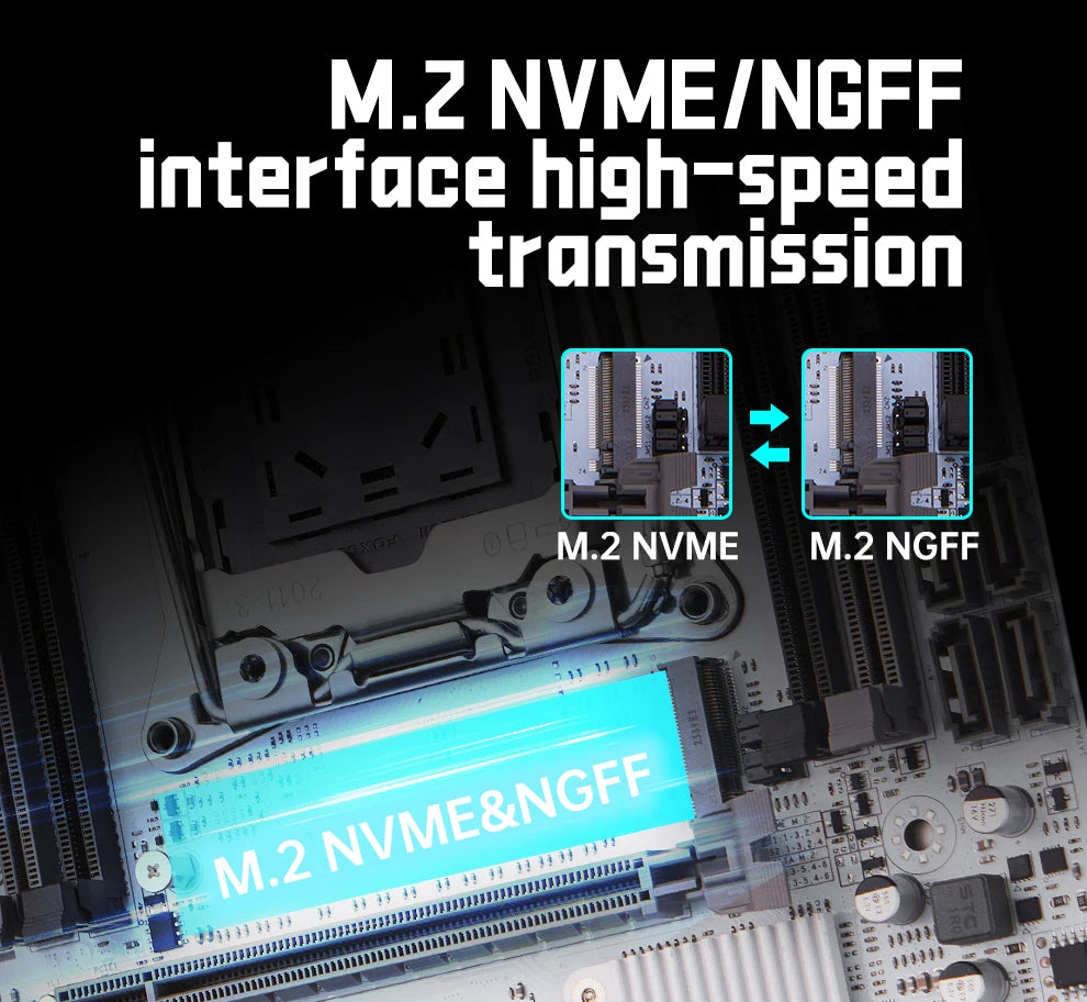 QIYIDA X99 motherboard D4 LGA 2011 3 with M.2 slot Support X99 C612chip DDR4 Memory SATA3.0 USB3.0 PCI16X