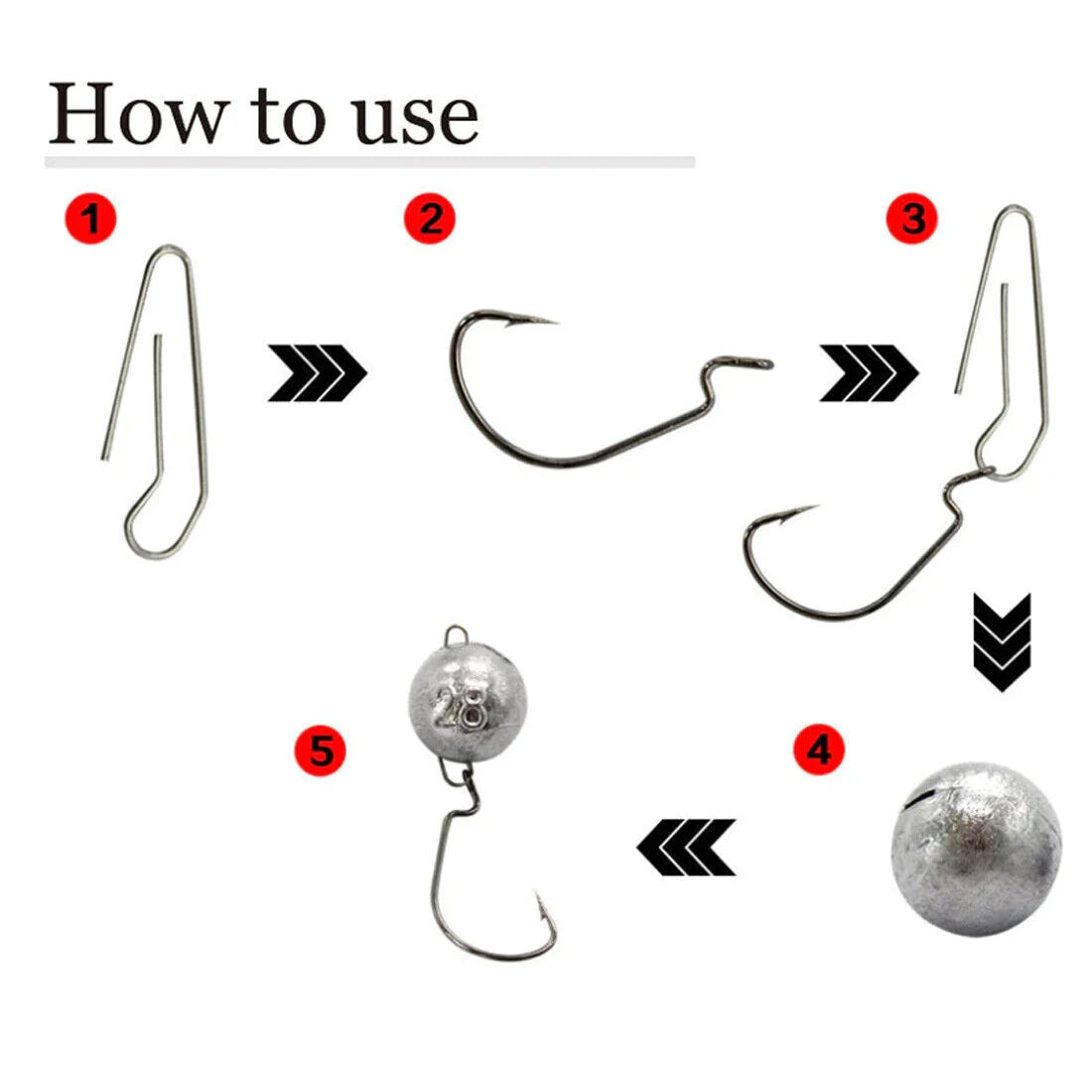 9KM 10Pcs Cheburashka Weights Cheb Ball Sinkers Hook Connector Freshwater