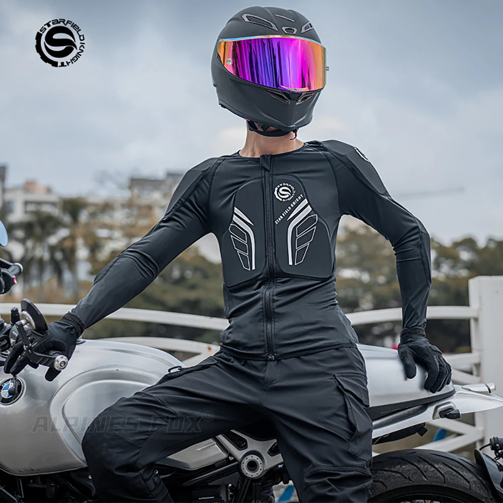 Summer Breathable Motorcycle Jacket Armor Men Moto Protection Motorbike Motocross Racing Soft Jackets Full Body Protective Gear