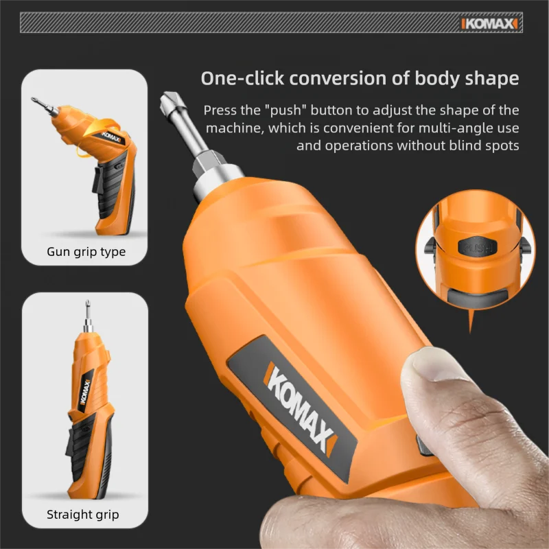 KOMAX Electric Screwdriver Rechargeable Cordless Screwdriver Powerful Impact Wireless Screwdriver Set Mini Drill Power Tools