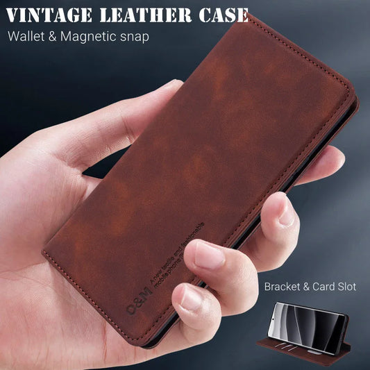 Leather Case For Honor 70 90 200 300 500 400 Global X9C Magic 7 8 Pro Stand Flip Wallet Cover Card Slot and Magnetic buckle