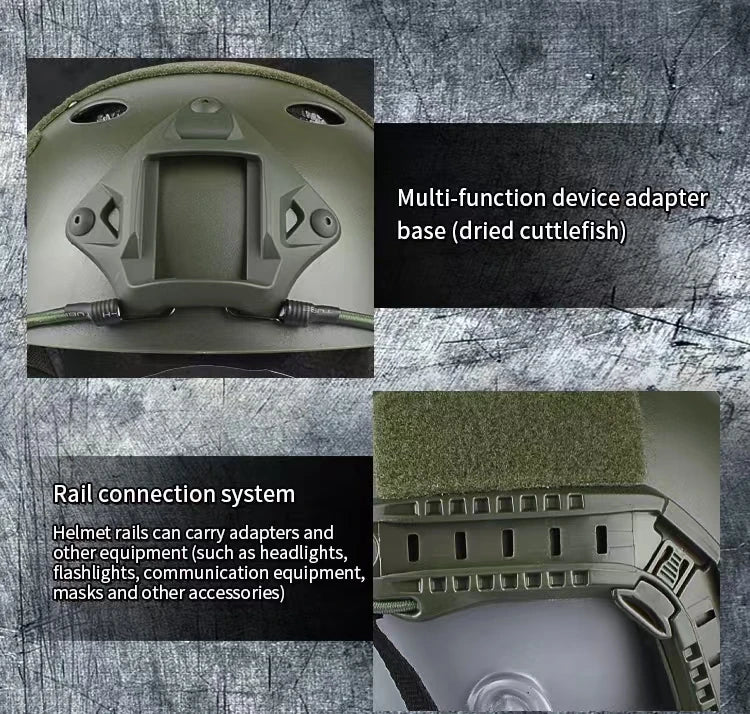 ZLang Tactical Airsoft Helmet With Full Face Mask For Hunting Cos Paintball Shooting Alien Mask and ABS Fast Helmet Protection