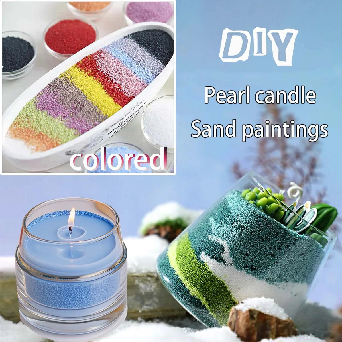 250G 11Colors Sand Wax Ice Flower Wax DIY Scented Candle Making Accessories Snowflake Wax Pearl Candles Sand Painting Tools