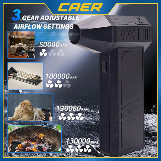 130000RPM Car Electric Air Duster X3 Mini Turbo Violent Fan with 3 Speeds Rechargeable Super Jet Dry Blower for Truck Keyboard