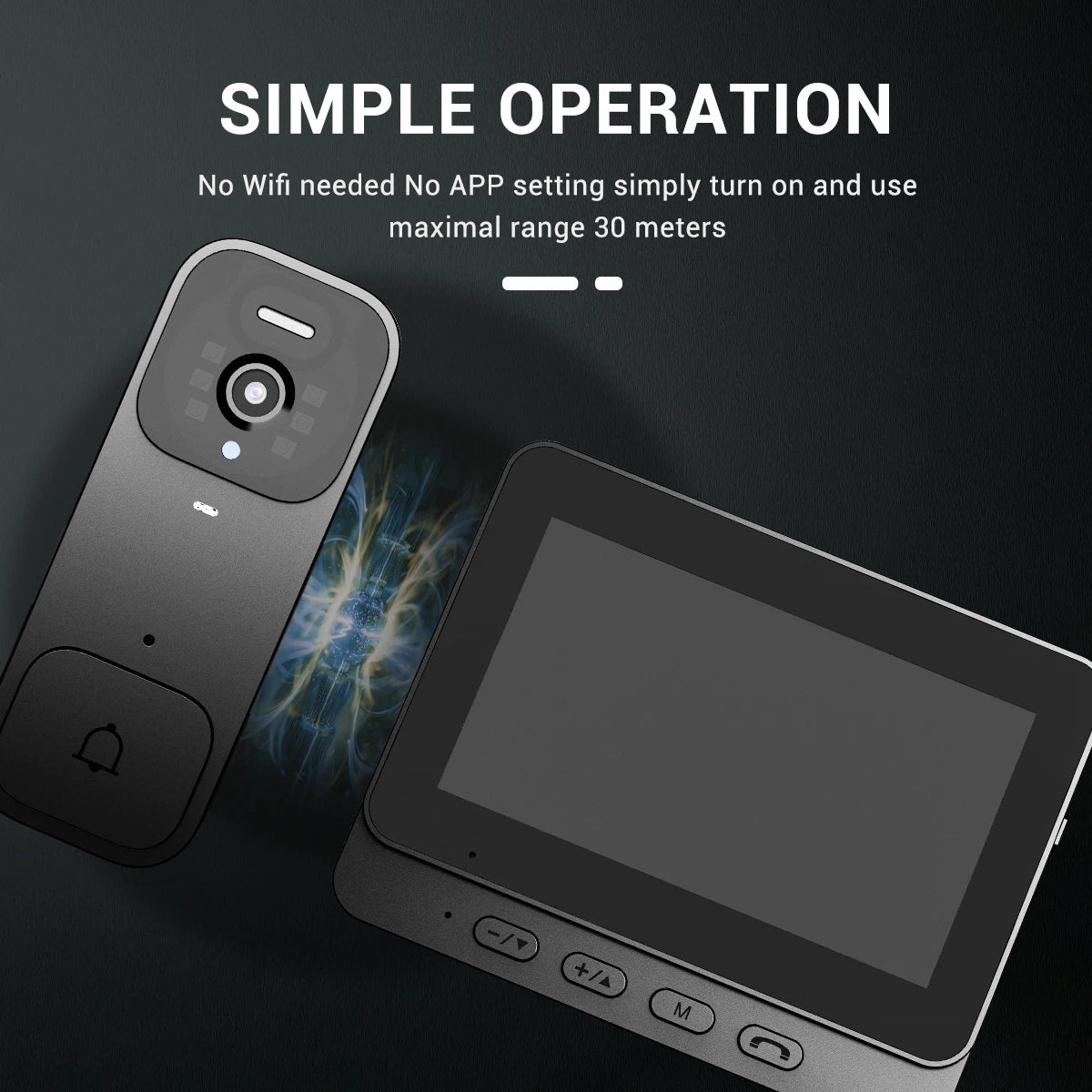 Smart video doorbell two-way intercom 4.3-inch screen Wireless Doorbell Security system Infrared night vision video Door Bell