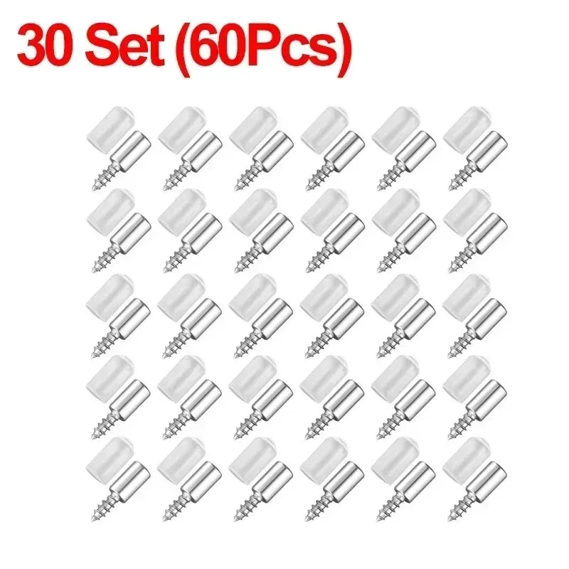 20/30/50 Set Studs and Screws Anti-slip Thread Screw Stainless Steel Screws Wardrobe Spacer Bracket Shelf Support Pin Fasteners