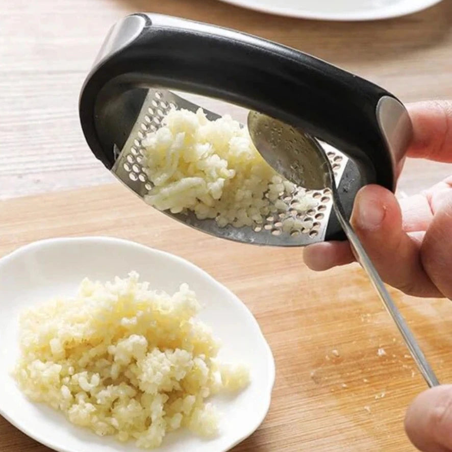 Stainless Steel Garlic Press Manual  Mincer Chopping  Tools Curve Fruit Vegetable Cooking Kitchen Gadgets Home Appliance Kitchen