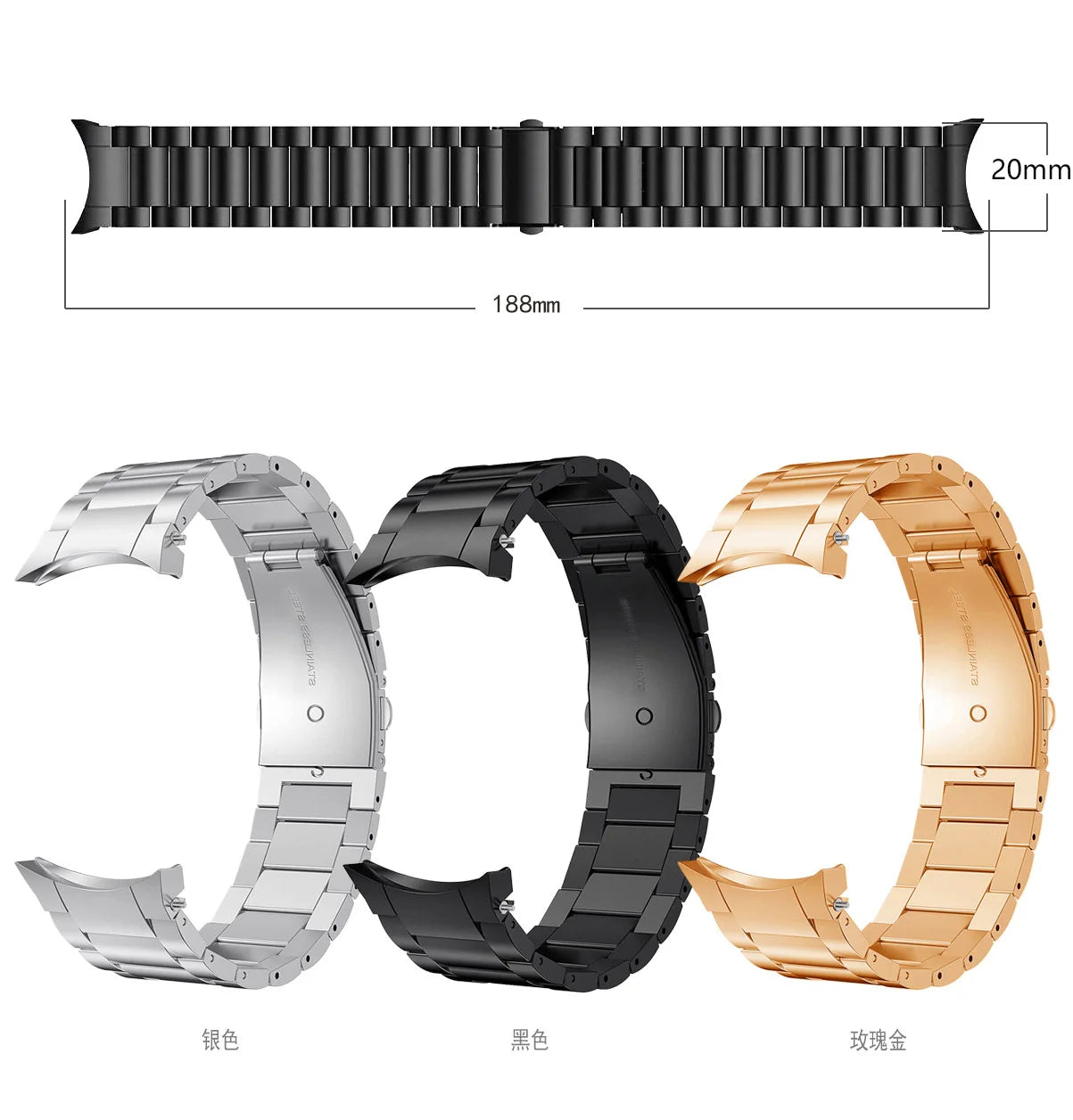 Metal Strap for Samsung Galaxy Watch 5 Pro 45mm 7 6 5 4 44mm 40mm Curved Interface Wristband for Galaxy Watch 4/6 Classic Correa