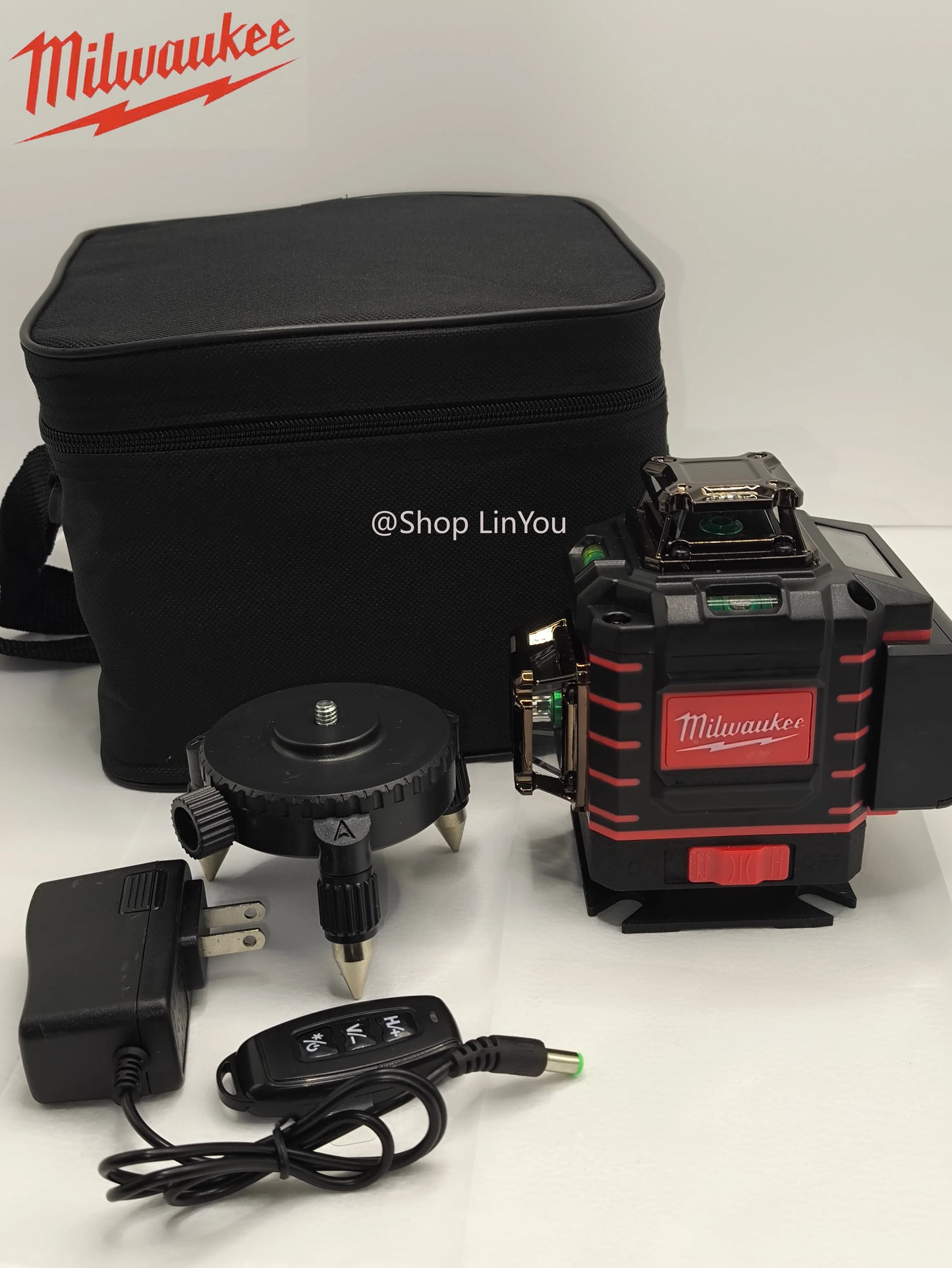 Milwaukee 4 Sides*360 Degree Vertical 4.2V 3-4D Laser Level Green Beam 16 Lines Self-leveling Vertical Cross Line Lase