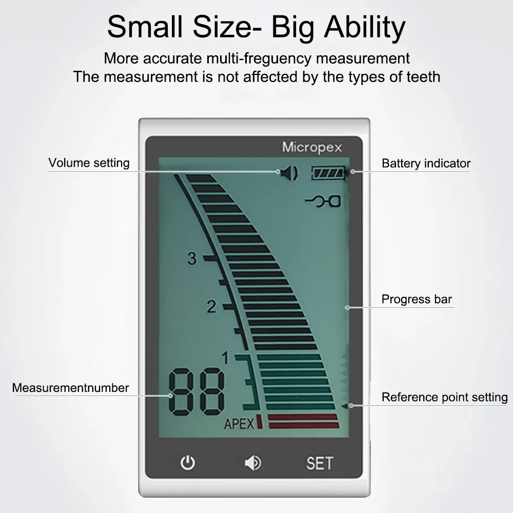 Mini Dental Endo Apex Locator Root Canal Measurement Endodontic Instrument ELIJAH Micropex Dentistry Root Canal Located Device