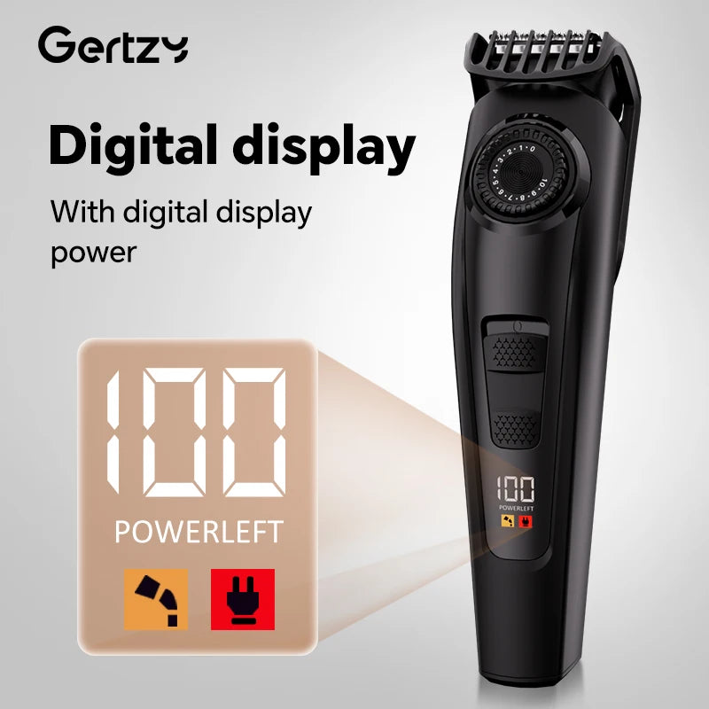 Electric hair clipper kit with digital display, USB rechargeable, multifunctional for home and travel, low voltage operation