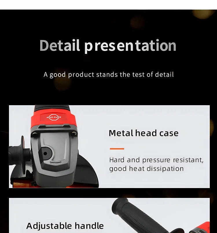 Milwaukee 125mm/100mm Brushless Angle Grinder 3 Gears Variable Speed Electric Cutting Machine 18V Cordless Polishing Machine