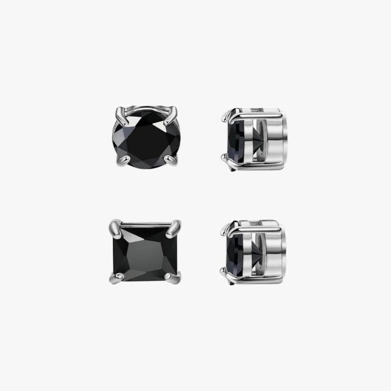 Set of man's magnetic earrings without punching ear clips,stainless steel personalized punk style women's ear studs