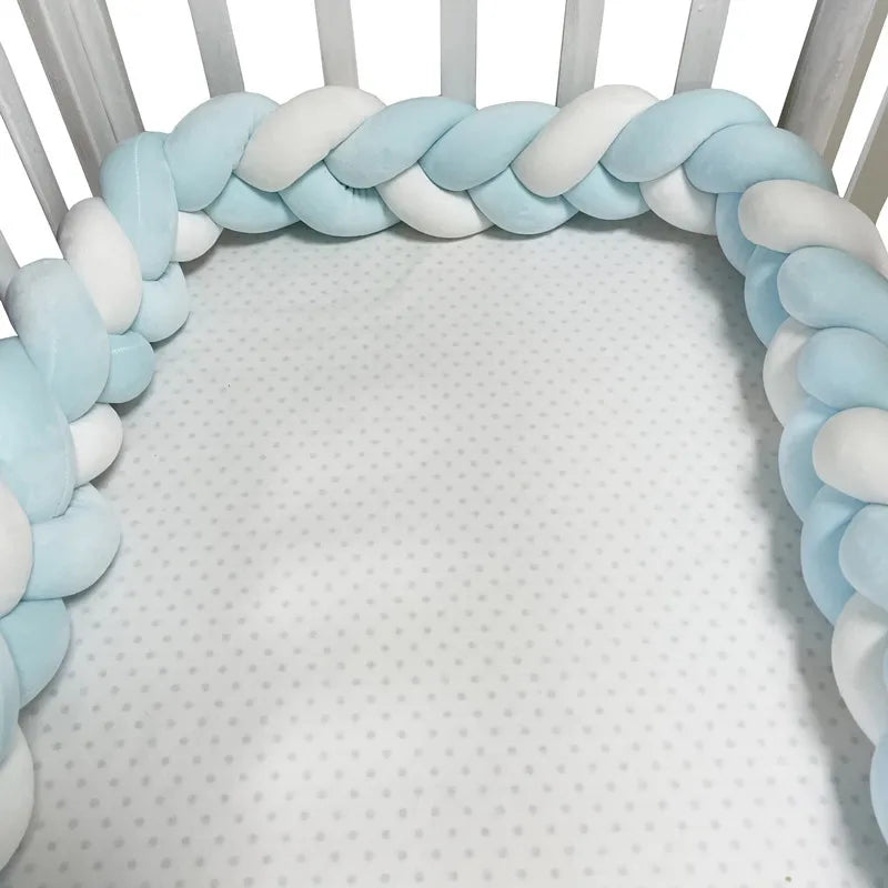3 Shares Toddler Baby Bed Bumpers In The Crib Newborn 1M/2M/3M/4M Baby Crib Protector Bed Braid Knot Cushion for Infant Kids