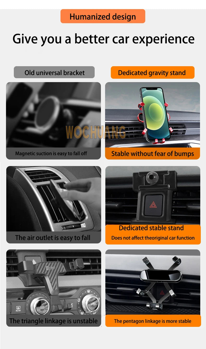 Car Phone Holder For Land Rover Range Rover Sport 2014-2022 GPS Special Gravity Navigation Mobile Bracket 360 Degree Rotating