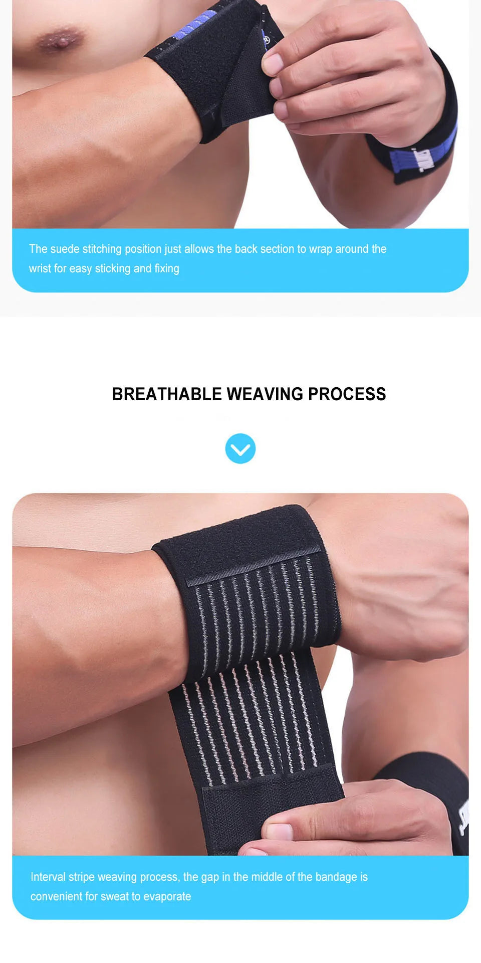 AOLIKES Adjustable Carpal Tunnel Braces, Lightweight Wrist Wraps for Fitness Sports - Working Out, Sweat Absorbent Wristbands
