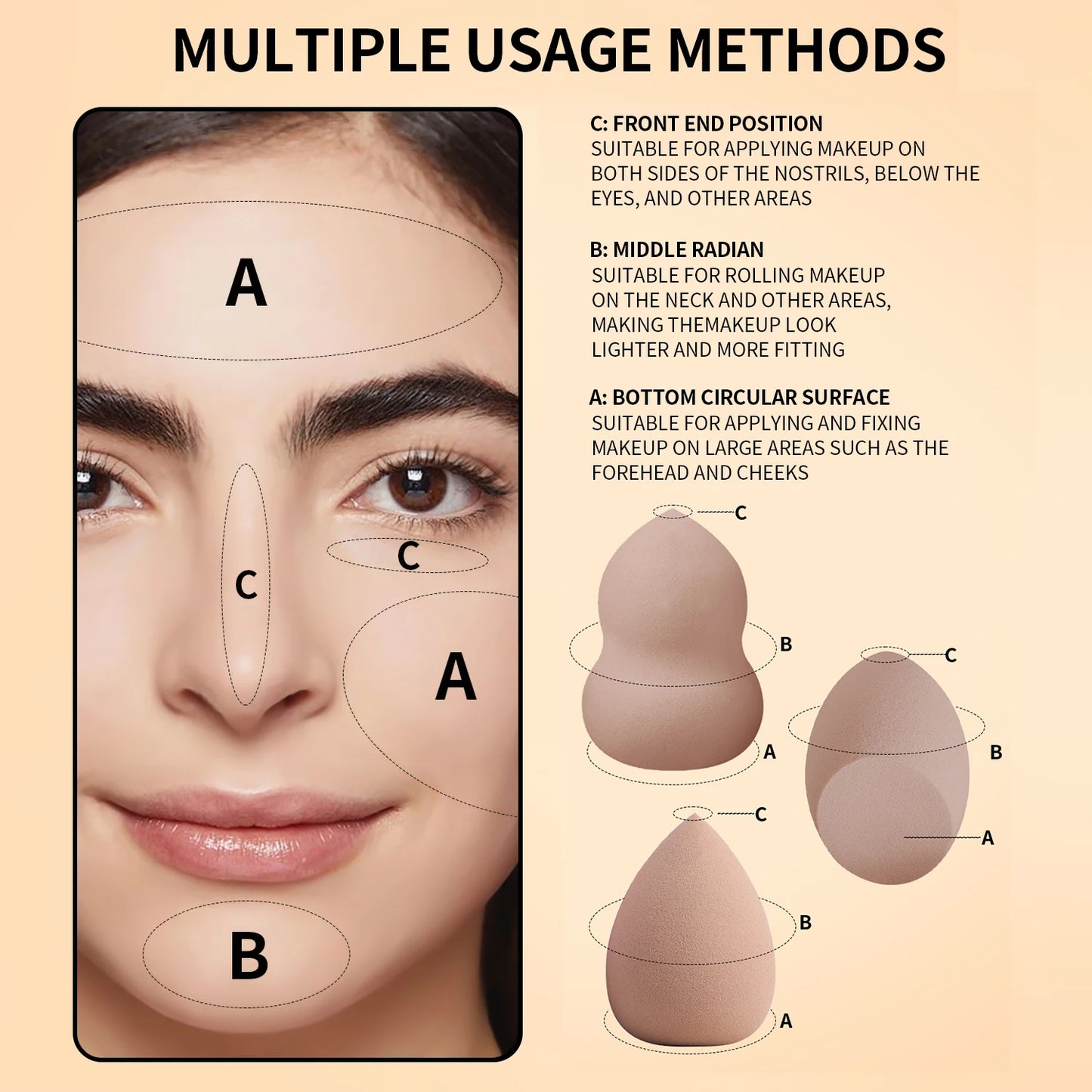 40-piece makeup tool set - 20-piece makeup tools + 16-piece powder puff set + dishwashing, hairband and wristband