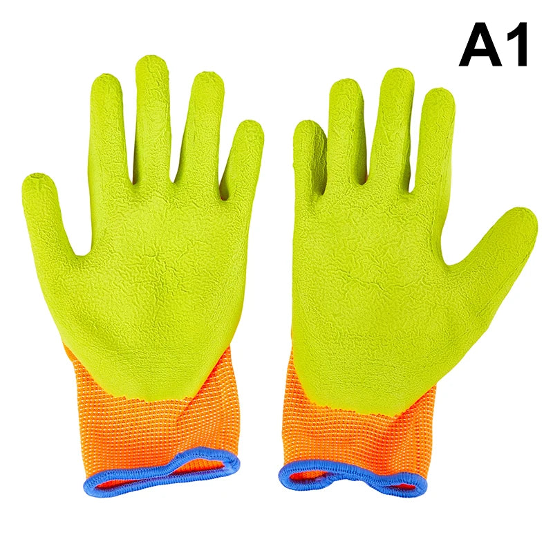 1Pair Breathable Children Gardening Gloves Durable Waterproof Gloves Anti Bite Cut Collect Seashells Protector Handwork Gloves