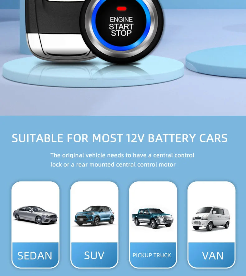Car Alarm keyless entry start Systems Remote Central Door Lock Keyless System Auto Car SUV Anti-theft Tunning parts PKE