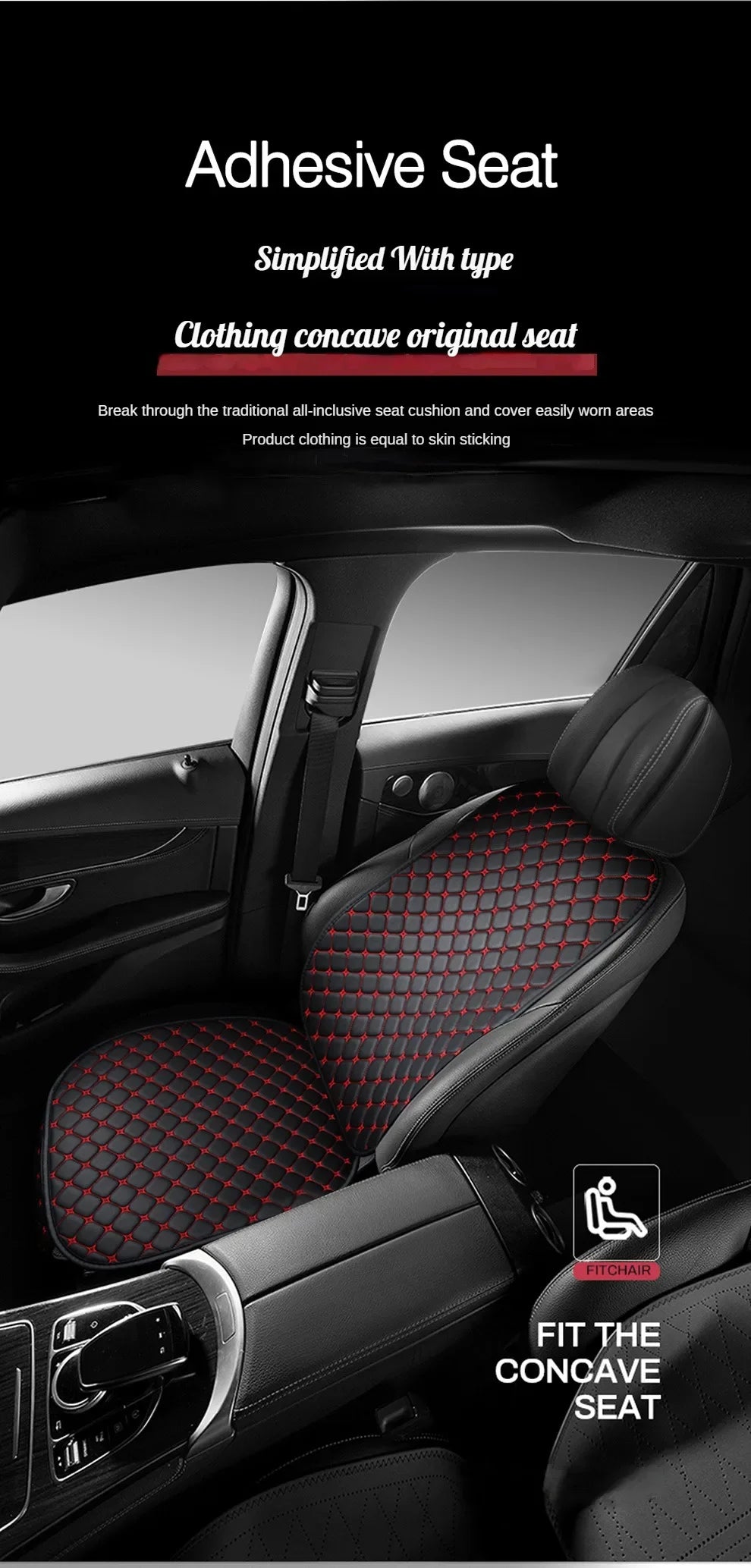 Kcimo Universal Pu Leather Car Seat Cover Seat Back Soft Cushion Minimalism Seat Cushion Chair Carpet Pad Auto Accessories