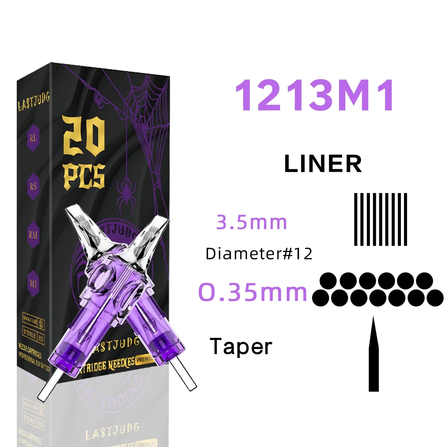 LASTJUDG Tattoo Needles 20PCS Disposable Tattoo Needles RL RS M1 RM Permanent Makeup Tattoo Cartridge Needle For Tattoo Pen
