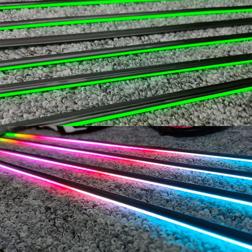 Universal Acrylic Neon LED Car Interior Ambient Lights Strip for Car APP  Guide Fiber Optic RGB Auto Decoration Atmosphere Lamp