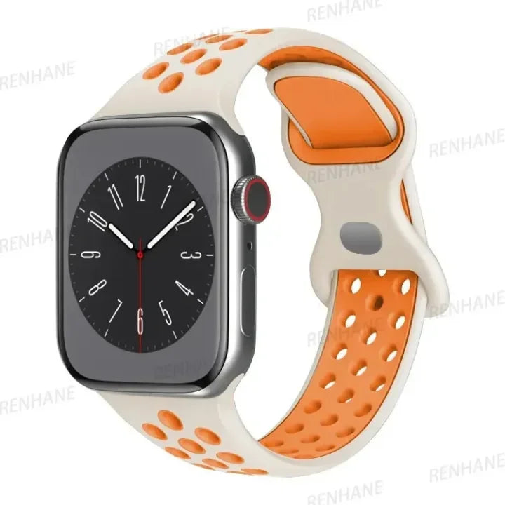 Strap For Apple Watch Band 49mm 44mm 45mm 42mm 41mm 38mm 40mm correa Silicone sports bracelet iwatch 8 SE 7 6 5 Ultra 49mm