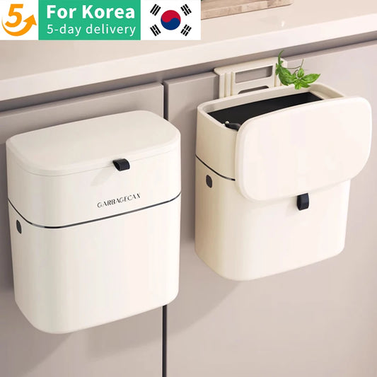 Stylish Hanging Trash Can for Household Toilets - Large Capacity, Square Design, Convenient Clamshell Lid