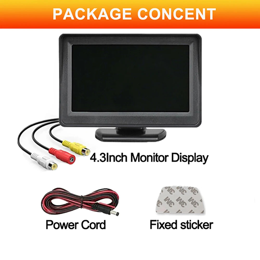 Easy Installation 4.3Inch Rear View Camera Monitor Screen Reversing Camera for Car Parking Parking System Camera for Vehicle