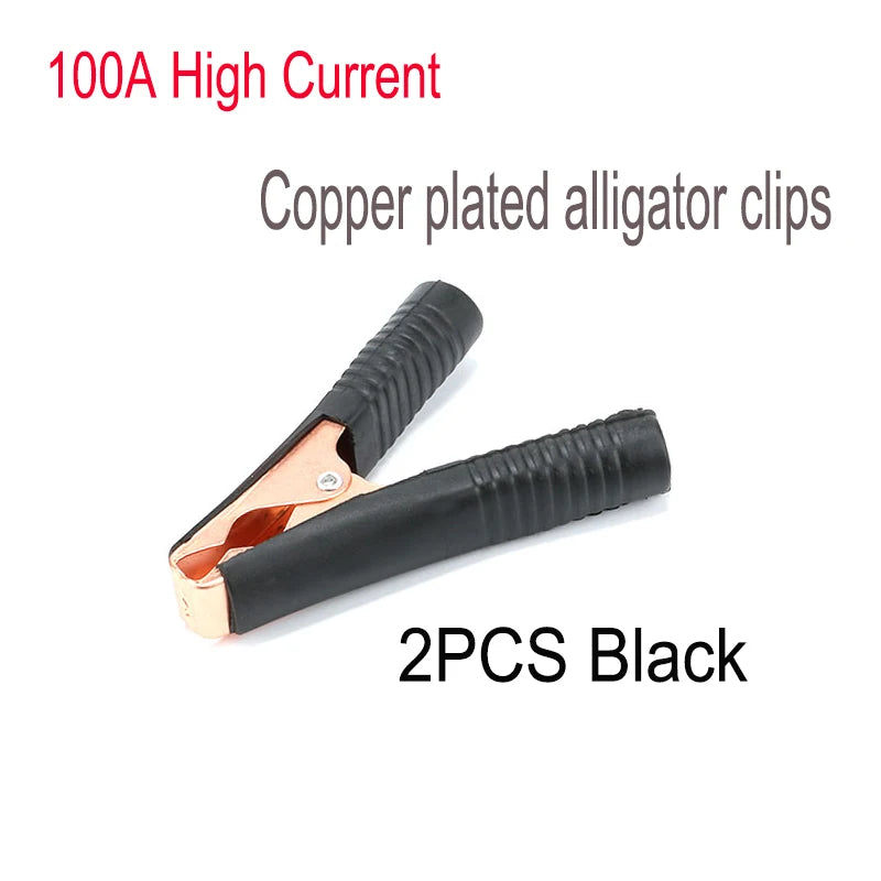 Alligator Clips wire Metal Connector DIY Clips Test Probe Black Red Color  Cableinsulated clamp testing Clamp Jumper Line
