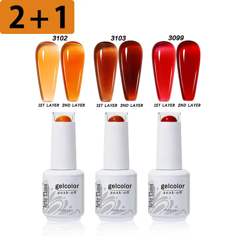 3PCS/Set Arte Clavo Gel Nail Polish Kit 15ml Nail Art UV LED Gel Set For Manicure Long Lasting Gel Polish Set Soak off Varnishes