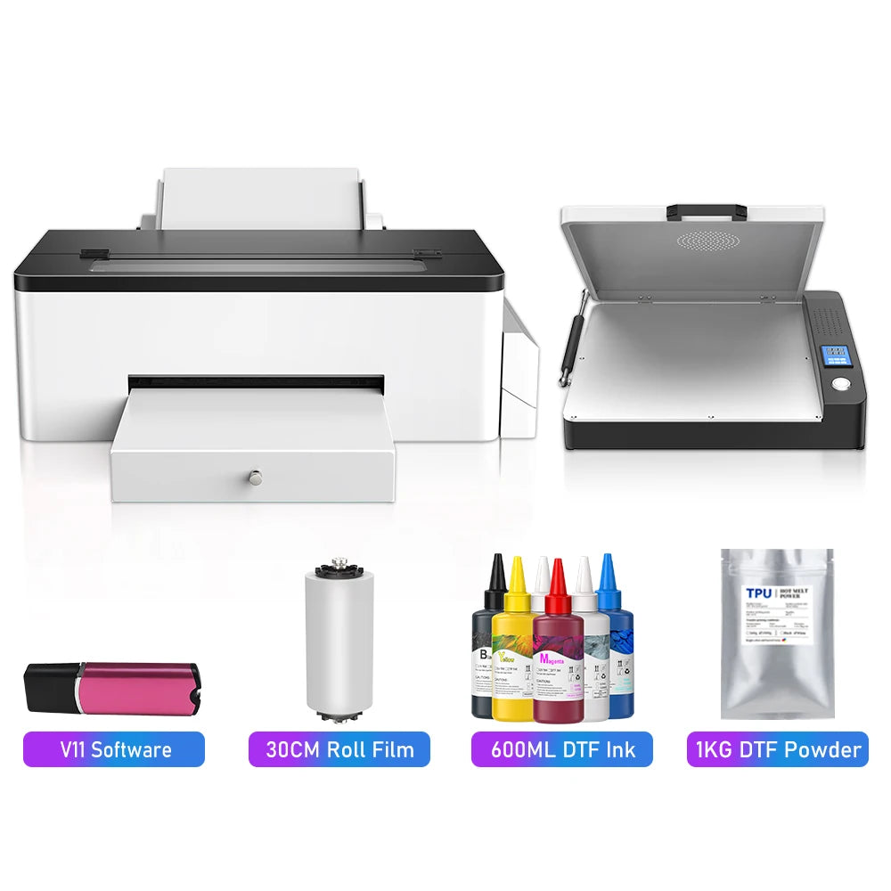 DTF Printer A3 L1800 DTF Transfer Printing Machine with Roll Feeder Direct to Film Printer A3 for t shirt DIY Printing Machine