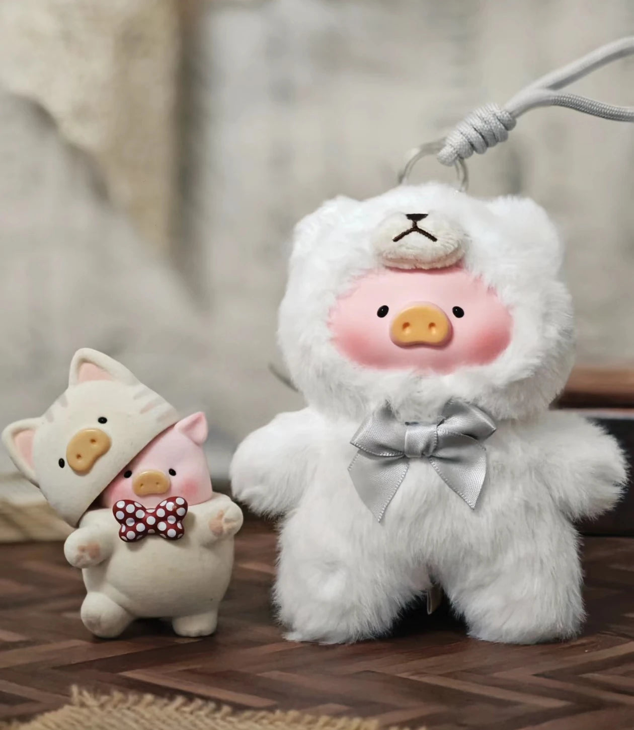 Toyzero  teddy Canned Pig Lulu Pig Blind Box Retro Teddy Toy Vinyl Plush Doll Pendant Doll School bag pendant Festival gifts