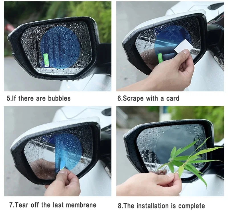 2X Car Mirror Rain-proof Film Car Rearview Mirror Waterproof Film Window Glass Anti-Fog Anti-reflective Sticker Auto Accessores