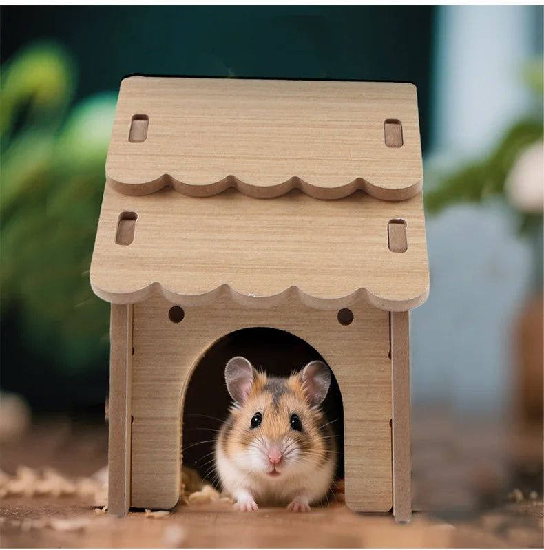 Hamster Squirrel Solid Wood Avoidance House Hedgehog Wooden House Golden Bear Nest Dutch Pig Dormitory Rutin Chicken Large House