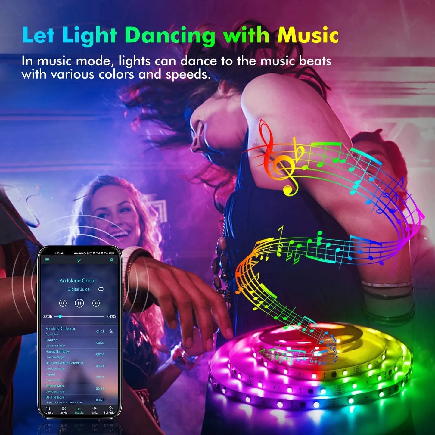 Smart Led Strip Lights 5050 RGB Bluetooth APP Remote Control USB 5V Led Tape Diode Flexible Ribbon Led Lamp Tape for TV Festival