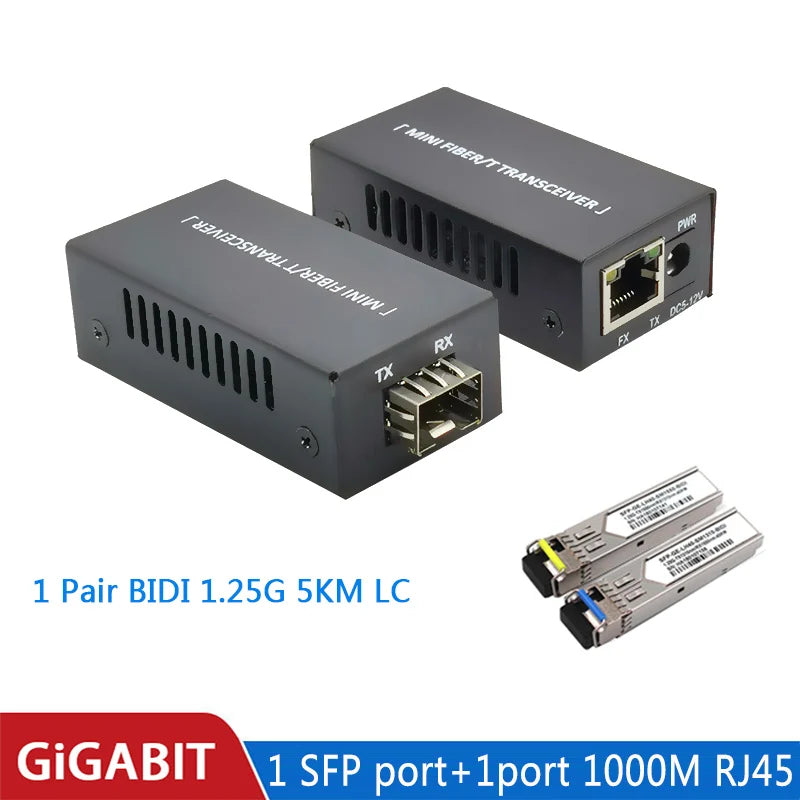 Sfp Media Converter Gigabit Mini10/100/1000Mbps Fiber Optical Ethernet Switch 1SFP1E 1F1E