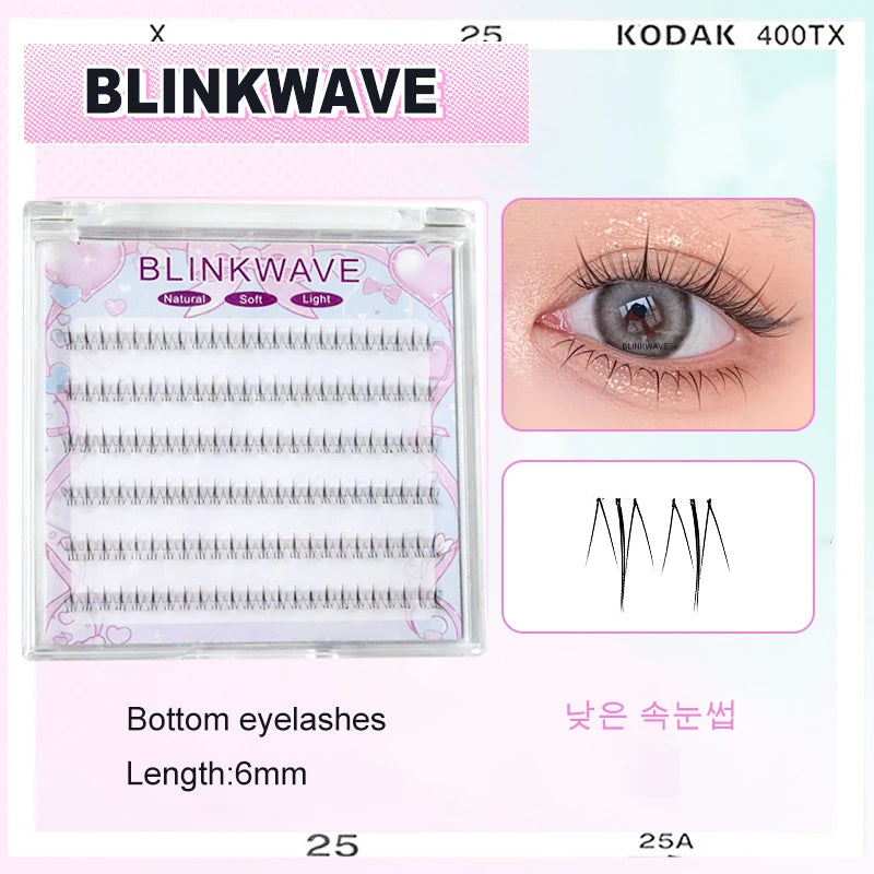 No Glue Needed Idol False Eyelashes Large Capacity 7-9mm Self Adhesive Eyelashes DIY Lash Extension Korean Makeup Cluster Lashes