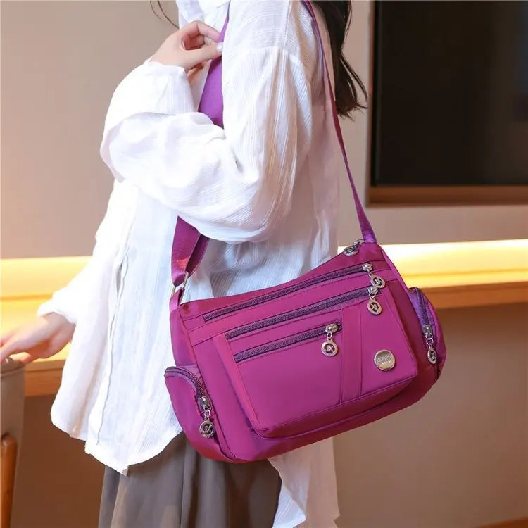 Large Capacity Women Crossbody Bag Waterproof Tote Casual Nylon Shoulder Bag Purse Handbag Lightweight Travel Messenger Bag