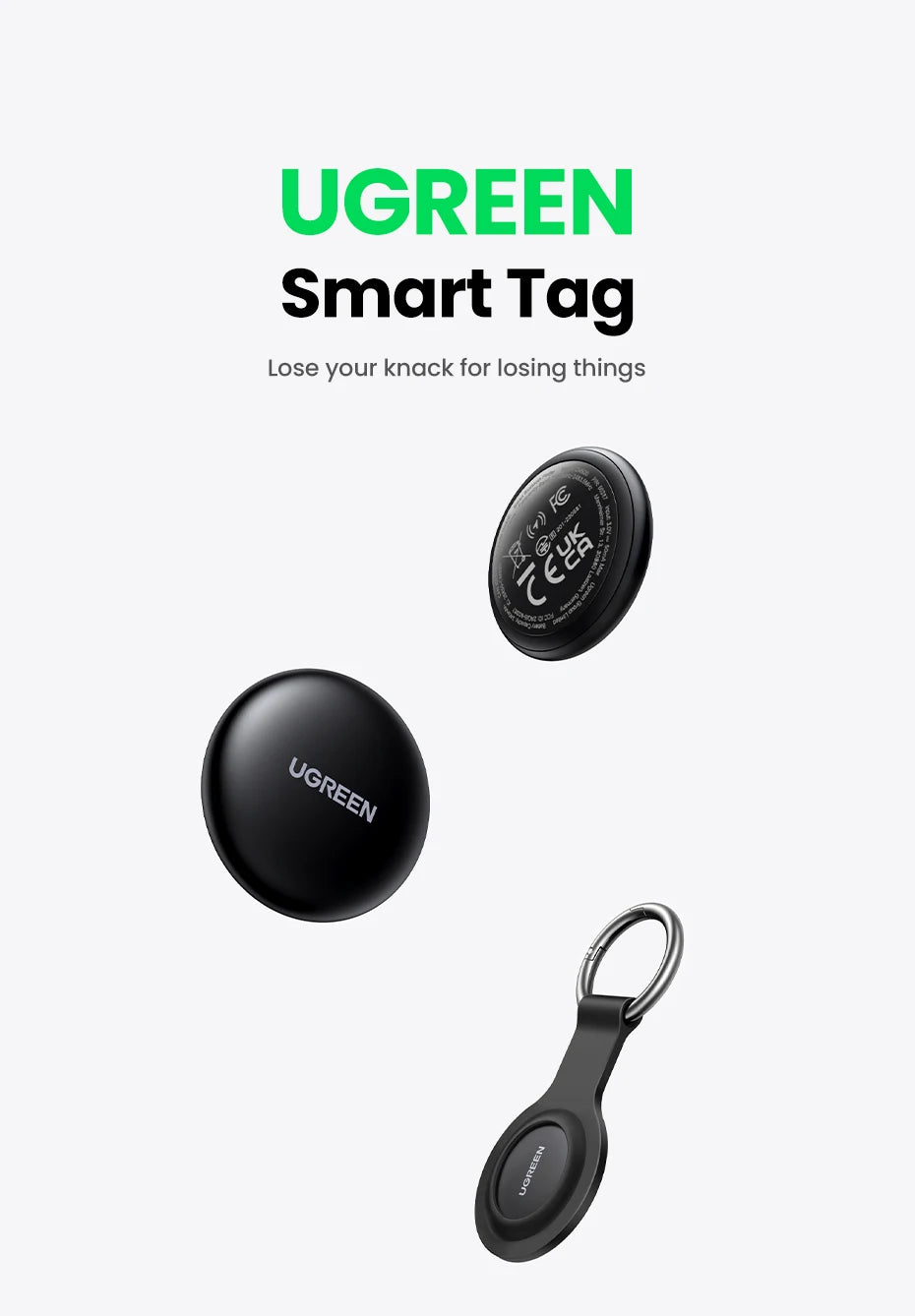 UGREEN Finder Security SmartTrack Link Smart Tag With Apple Find My Key Bluetooth GPS Tracker For Earbud Luggage MFi Finder IOS