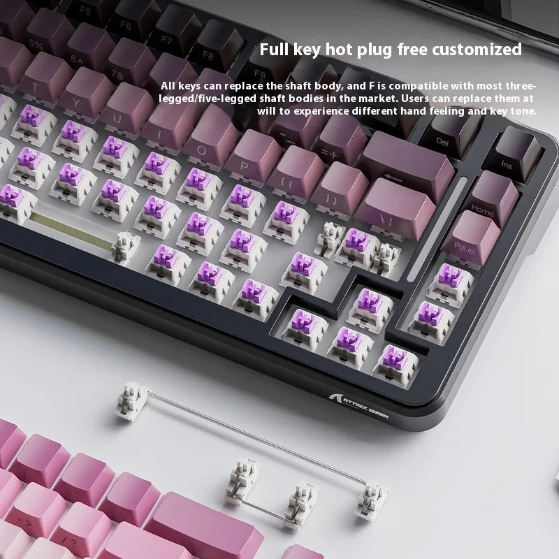 Attack Shark M86rgb Three-Mode Wireless Bluetooth Hot Plug Engraving Mechanical Keyboard Blueberry Axis Surprise Gift
