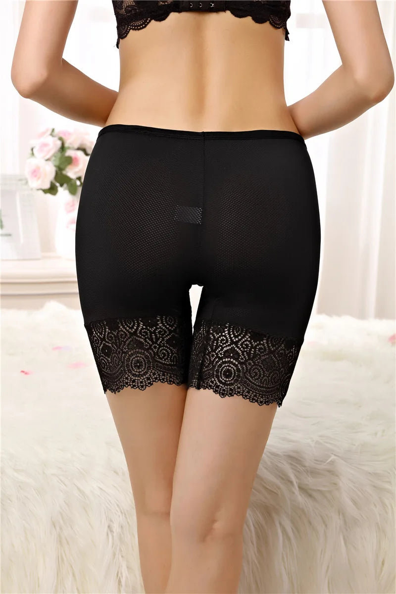 Plus Size Safety Shorts Women Summer Seamless Sexy Lace Anti Chafing Underskirt Boxers Female High Waist Underwear Panties 110KG